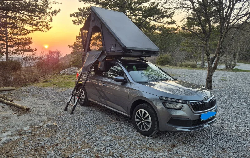 Snailer Alduo stresni stan na voze Skoda Kamiq - fotografie zakaznika z Slovinska